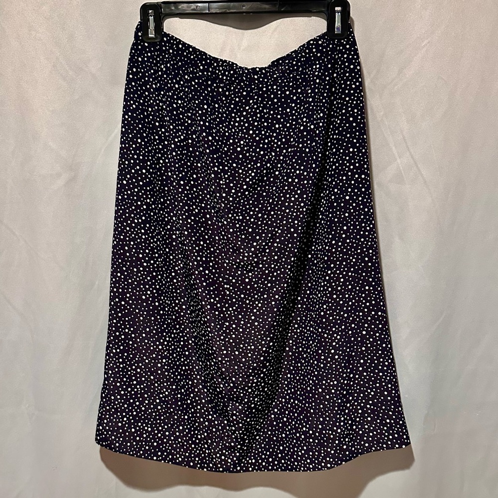 Vintage 90s Designer Black and White Polka Dot Skirt